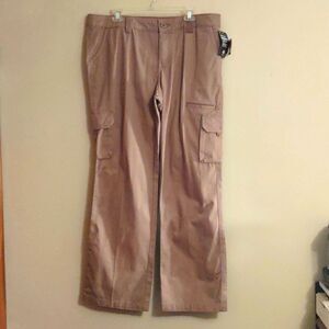 New Dickies Women's size 16 relaxed fit straight leg tan cargo work‎ pant